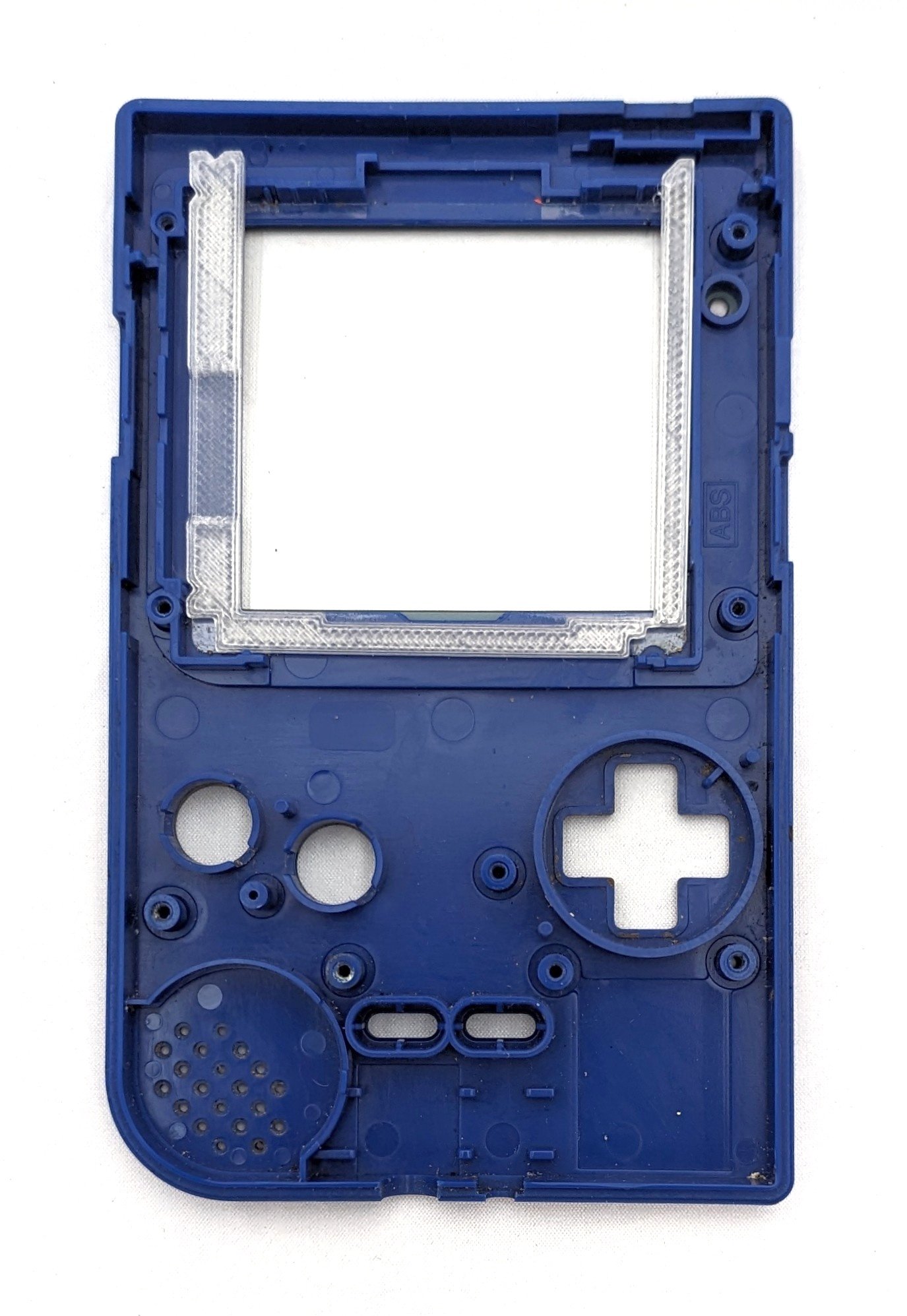 The inside of the front shell of the Game Boy
